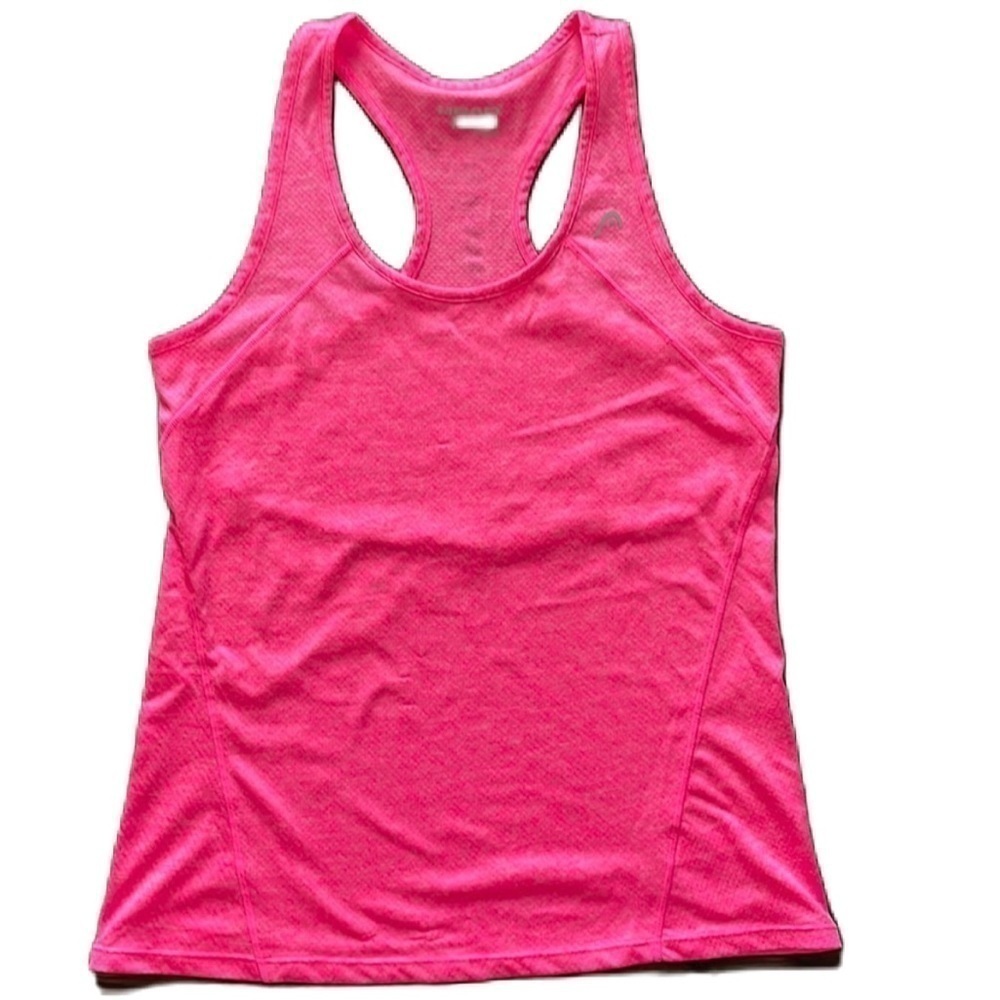 SzM Head Pink/white Racerback Tank EUC